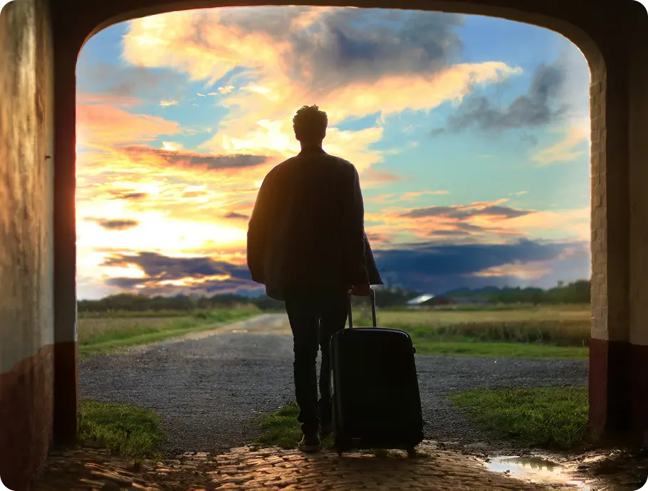 man with luggage